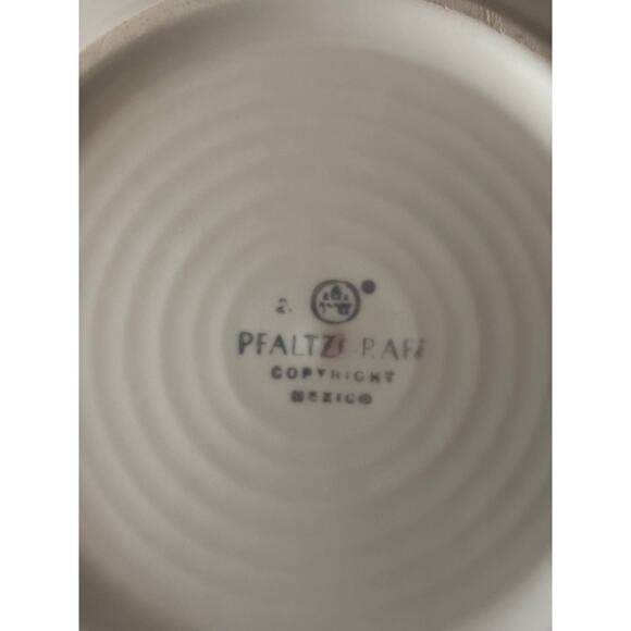 Pfaltzgraff Set 4 Key Largo 11" Stoneware Dinner Plates Cream Yellow Green Bands - Picture 5 of 6